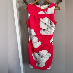 Calvin Klein Floral Scuba Ruched Sheath Dress 8